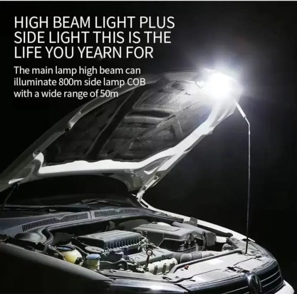 Super Bright Usb Rechargeable Plastic Flashlight With Side Light – Compact, Durable & Powerful Led Torch